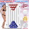 2 in 1 American Flag Pool Float & Pong Game Table with 8 Balls, 6x3 Ft Patriotic Inflatable Lounger for 4th of July Pool Parties, Summer Water Games and Adult Backyard BBQ Pool Party (No Include Cup)